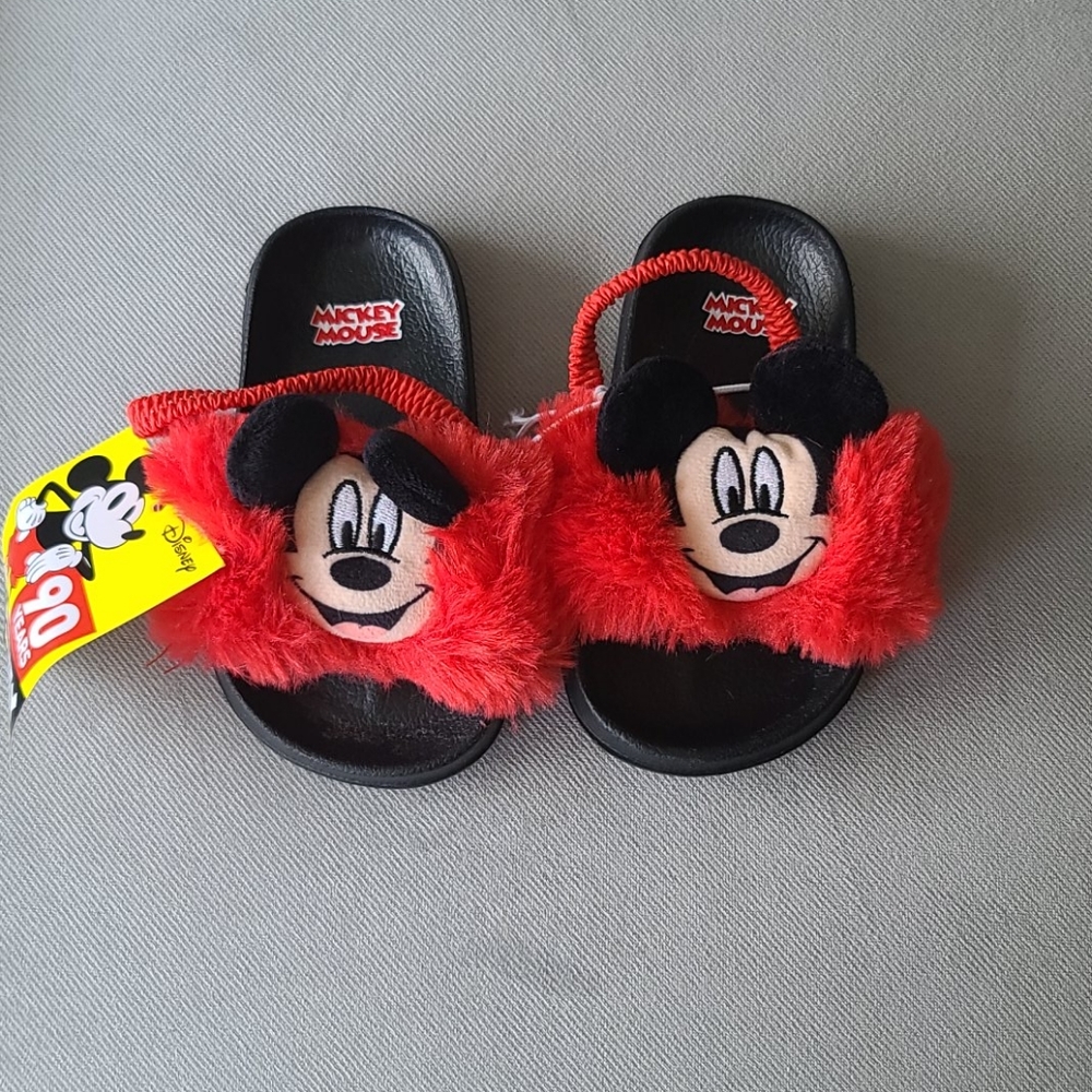 Mickey Mouse fuzzy slippers
